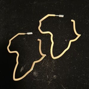 Gold Africa Map Earrings